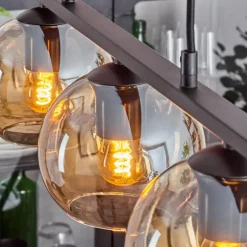 hofstein Suspension Verre 15 cm Koyoto Ambre, 3 lumières