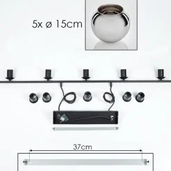 Suspension Verre Fumé-hofstein Suspension Verre 15 cm Koyoto Fumé, 5 lumières