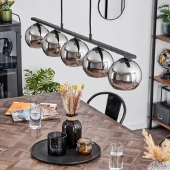 Suspension Verre Fumé-hofstein Suspension Verre 15 cm Koyoto Fumé, 5 lumières