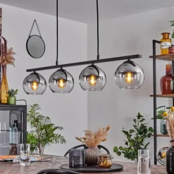 Suspension Verre Fumé-hofstein Suspension Verre 15 cm Koyoto Fumé, 4 lumières