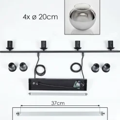 Suspension Verre Fumé-hofstein Suspension Verre 20 cm Koyoto Fumé, 4 lumières