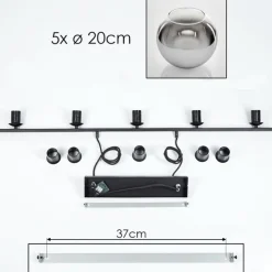 Suspension Verre Fumé-hofstein Suspension Verre 20 cm Koyoto Fumé, 5 lumières
