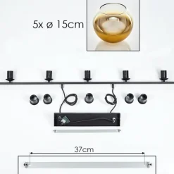 hofstein Suspension Verre 15 cm Koyoto, 5 lumières