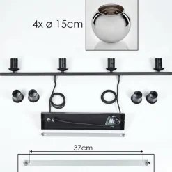 Suspension Verre Fumé-hofstein Suspension Verre 15 cm Koyoto Chrome, Fumé, 4 lumières