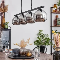 Suspension Verre Fumé-hofstein Suspension Verre 15 cm Koyoto Chrome, Fumé, 4 lumières