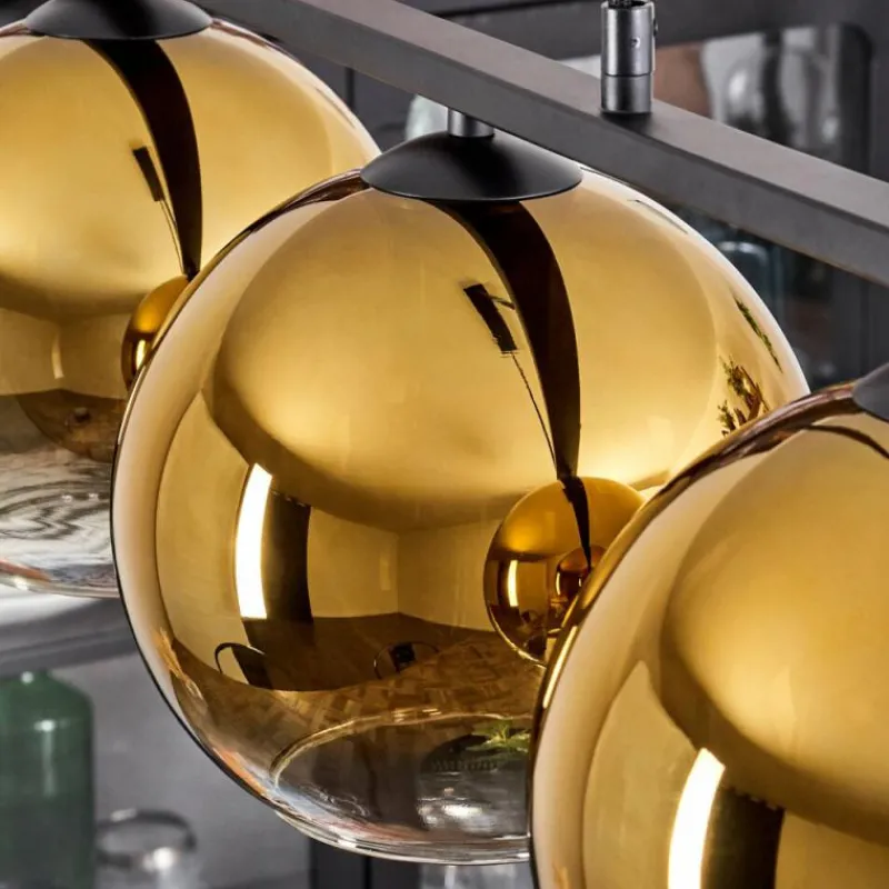 hofstein Suspension Verre 20 cm Koyoto Or, Clair, 5 lumières