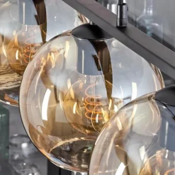 hofstein Suspension Verre 20 cm Koyoto Ambre, 5 lumières