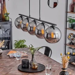 Suspension Verre Fumé-hofstein Suspension Verre 20 cm Koyoto Fumé, 5 lumières