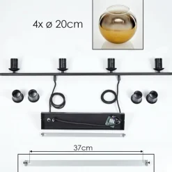 hofstein Suspension Verre 20 cm Koyoto Or, 4 lumières