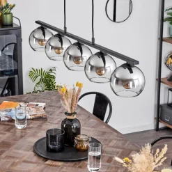 Suspension Verre Fumé-hofstein Suspension Verre 15 cm Koyoto Fumé, 5 lumières