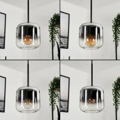 hofstein Suspension Verre 15 cm Lauden Chrome, Clair, Fumé, 1 lumière