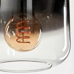 hofstein Suspension Verre 15 cm Lauden Chrome, Clair, Fumé, 1 lumière