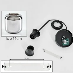 hofstein Suspension Verre 15 cm Lauden Chrome, Fumé, 1 lumière