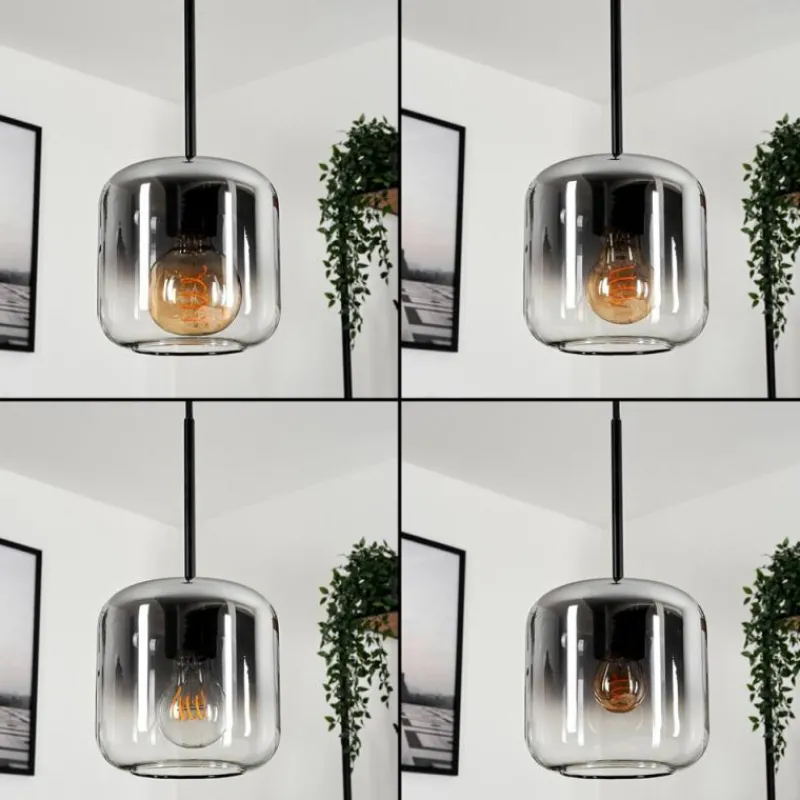 hofstein Suspension Verre 15 cm Lauden Clair, Fumé, 1 lumière