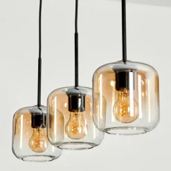 hofstein Suspension Verre 15 cm Lauden Ambre, Clair, 3 lumières