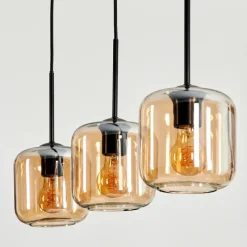hofstein Suspension Verre 15 cm Lauden Ambre, 3 lumières