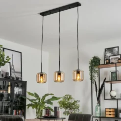 hofstein Suspension Verre 15 cm Lauden Ambre, 3 lumières