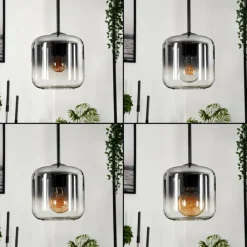 hofstein Suspension Verre 15 cm Lauden Clair, Fumé, 3 lumières