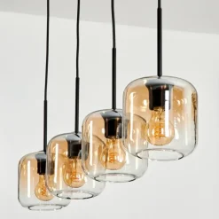 hofstein Suspension Verre 15 cm Lauden Ambre, Clair, 4 lumières