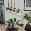 hofstein Suspension Verre 15 cm Lauden Chrome, Clair, Fumé, 4 lumières