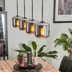 Suspension Verre Fumé-hofstein Suspension Verre 15 cm Lauden Chrome, Fumé, 4 lumières