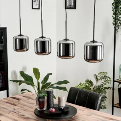 Suspension Verre Fumé-hofstein Suspension Verre 15 cm Lauden Chrome, Fumé, 4 lumières