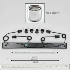 Suspension Verre Fumé-hofstein Suspension Verre 15 cm Lauden Chrome, Fumé, 4 lumières