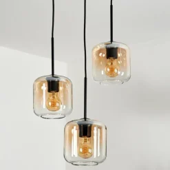 hofstein Suspension Verre 15 cm Lauden Ambre, Clair, 3 lumières