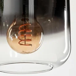 hofstein Suspension Verre 15 cm Lauden Chrome, Clair, Fumé, 3 lumières