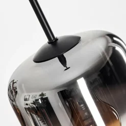 hofstein Suspension Verre 15 cm Lauden Chrome, Clair, Fumé, 3 lumières