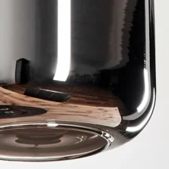 hofstein Suspension Verre 15 cm Lauden Chrome, Fumé, 3 lumières