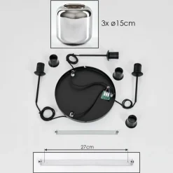 hofstein Suspension Verre 15 cm Lauden Chrome, Fumé, 3 lumières