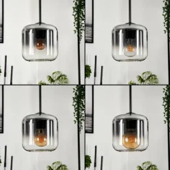 hofstein Suspension Verre 15 cm Lauden Clair, Fumé, 3 lumières