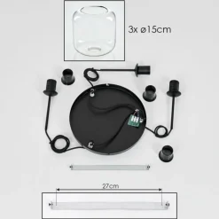 hofstein Suspension Verre 15 cm Lauden Clair, 3 lumières