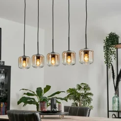 hofstein Suspension Verre 15 cm Lauden Ambre, Clair, 5 lumières