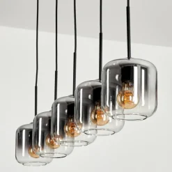 hofstein Suspension Verre 15 cm Lauden Clair, Fumé, 5 lumières