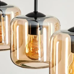 hofstein Suspension Verre 15 cm Lauden Ambre, 5 lumières