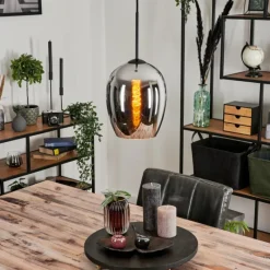 hofstein Suspension Verre 20 cm Vevino Chrome, Fumé, 1 lumière