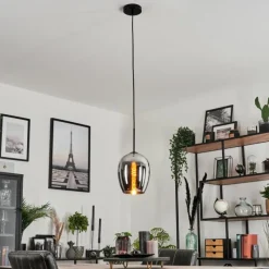 hofstein Suspension Verre 20 cm Vevino Chrome, Fumé, 1 lumière