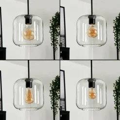 hofstein Suspension Verre 25cm, 20cm, 15cm Lauden Clair, 3 lumières