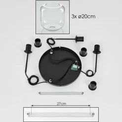 hofstein Suspension Verre 20cm Lauden Clair, 3 lumières