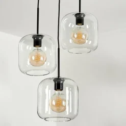 hofstein Suspension Verre 20cm Lauden Clair, 3 lumières
