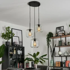 hofstein Suspension Verre 20cm Lauden Clair, 3 lumières