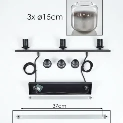 Suspension Verre Fumé-hofstein Suspension Verre 15cm Lauden Fumé, 3 lumières