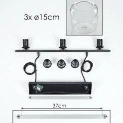hofstein Suspension Verre 15cm Lauden Clair, 3 lumières
