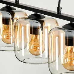 hofstein Suspension Verre 15cm Lauden Ambre, Clair, 3 lumières