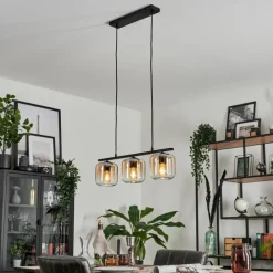 hofstein Suspension Verre 15cm Lauden Ambre, Clair, 3 lumières