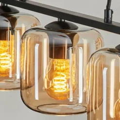 hofstein Suspension Verre 15cm Lauden Ambre, 3 lumières