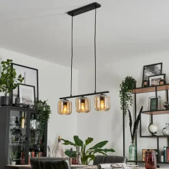 hofstein Suspension Verre 15cm Lauden Ambre, 3 lumières