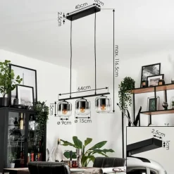 Suspension Verre Fumé-hofstein Suspension Verre 15cm Lauden Fumé, 3 lumières